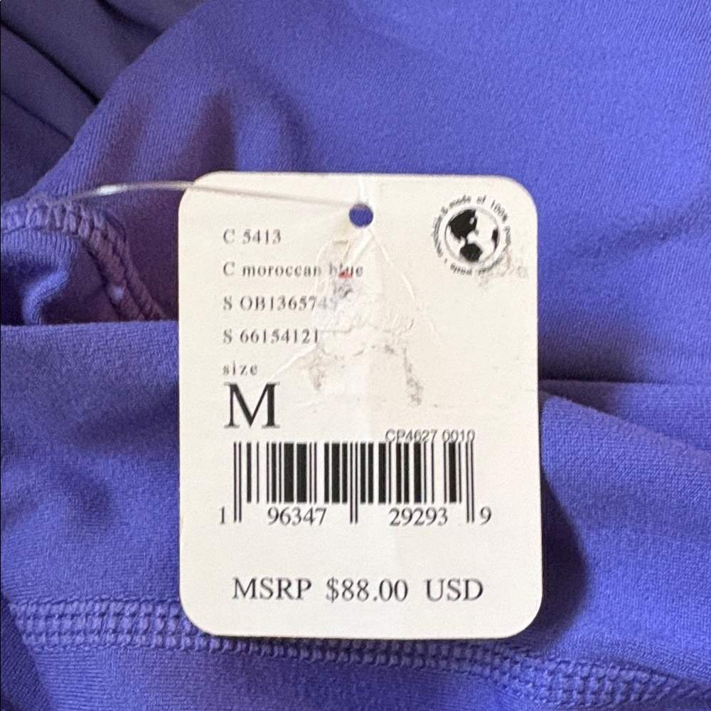 NWT Free People FP Movement Breathe Deeper Twist Leggings Moroccan Blue Medium - Picture 9 of 9